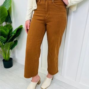 NWT Judy Blue wide leg cropped tummy control jeans 13/31 camel